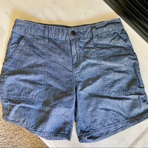 Vince Chambray Cotton Shorts Cuffed Hem, Sz 27